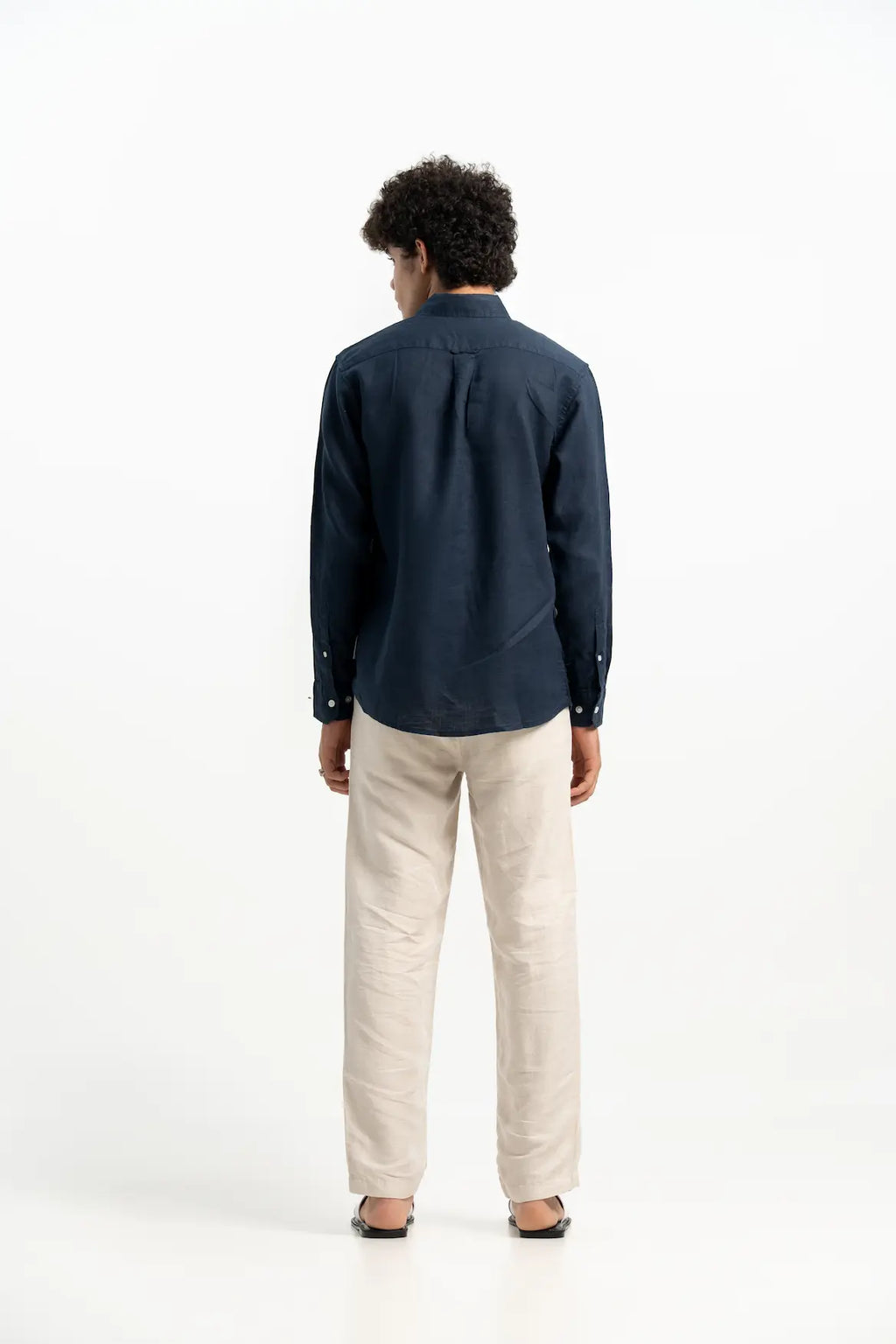 VELAIR LINEN NAVY BLUE SHIRTS