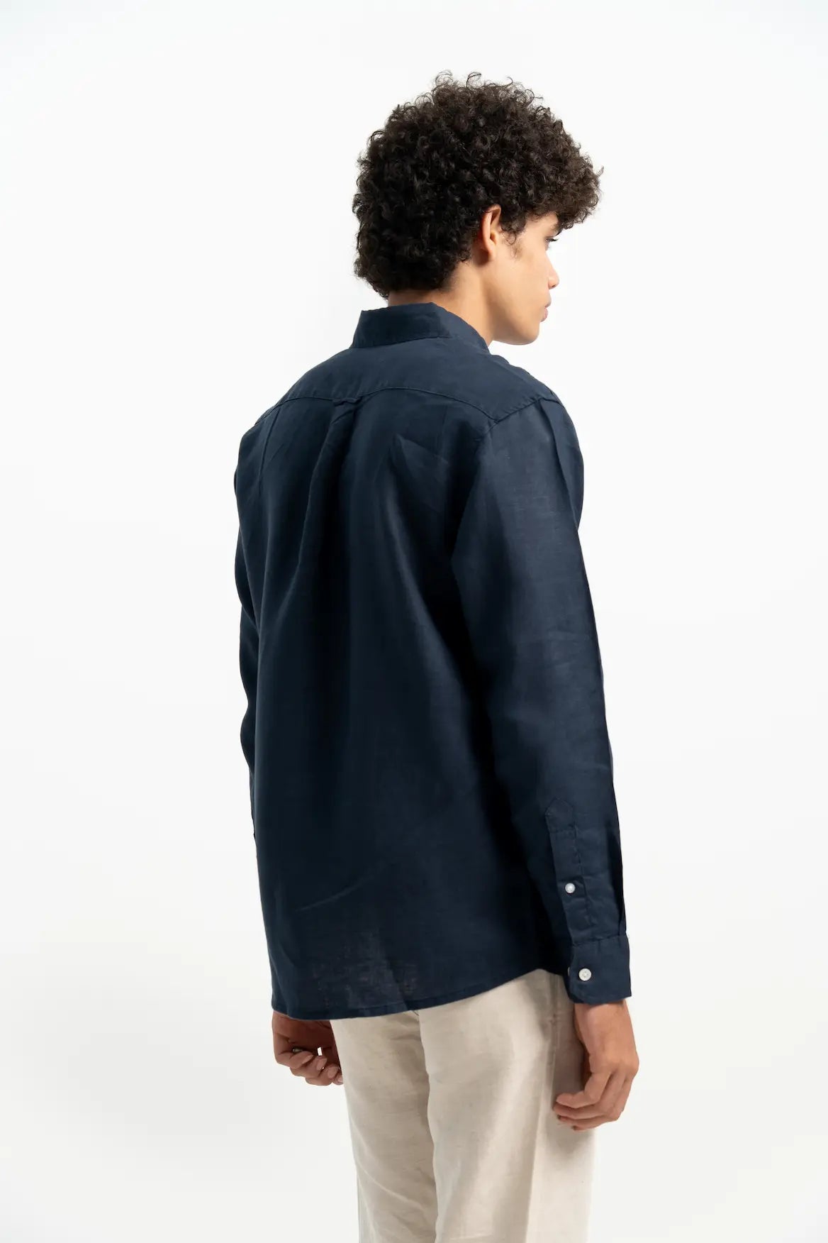 VELAIR LINEN NAVY BLUE SHIRTS