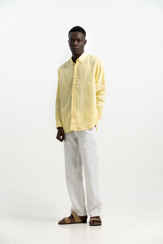 VELAIR LINEN PASTEL YELLOW SHIRT