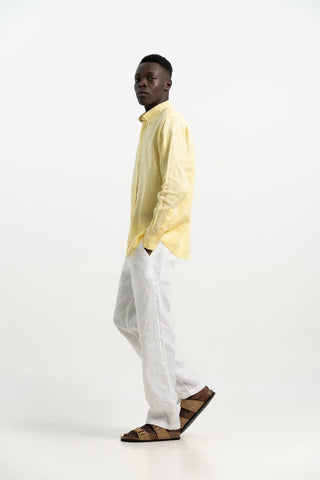 VELAIR LINEN PASTEL YELLOW SHIRT