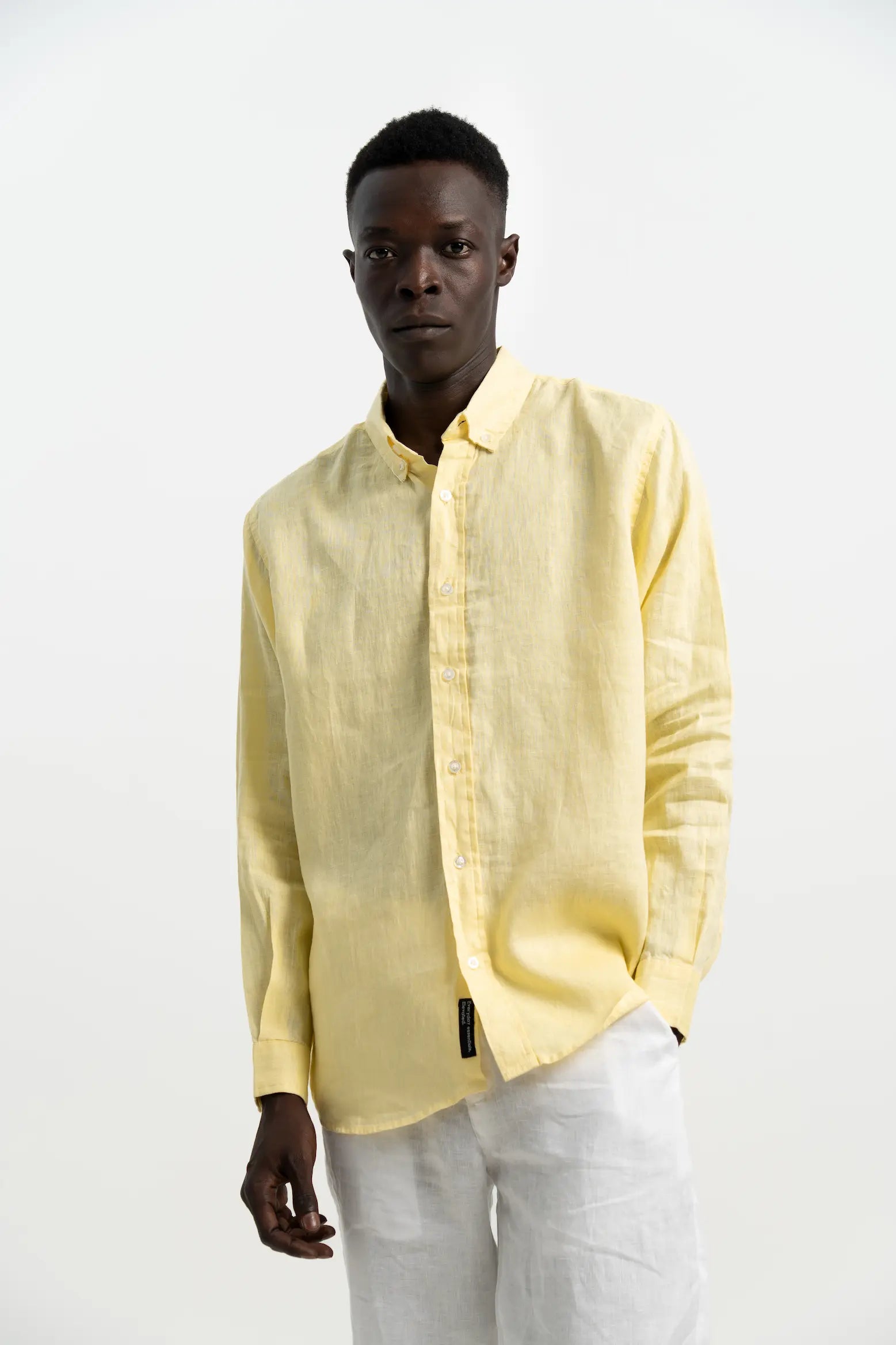 VELAIR LINEN PASTEL YELLOW SHIRT