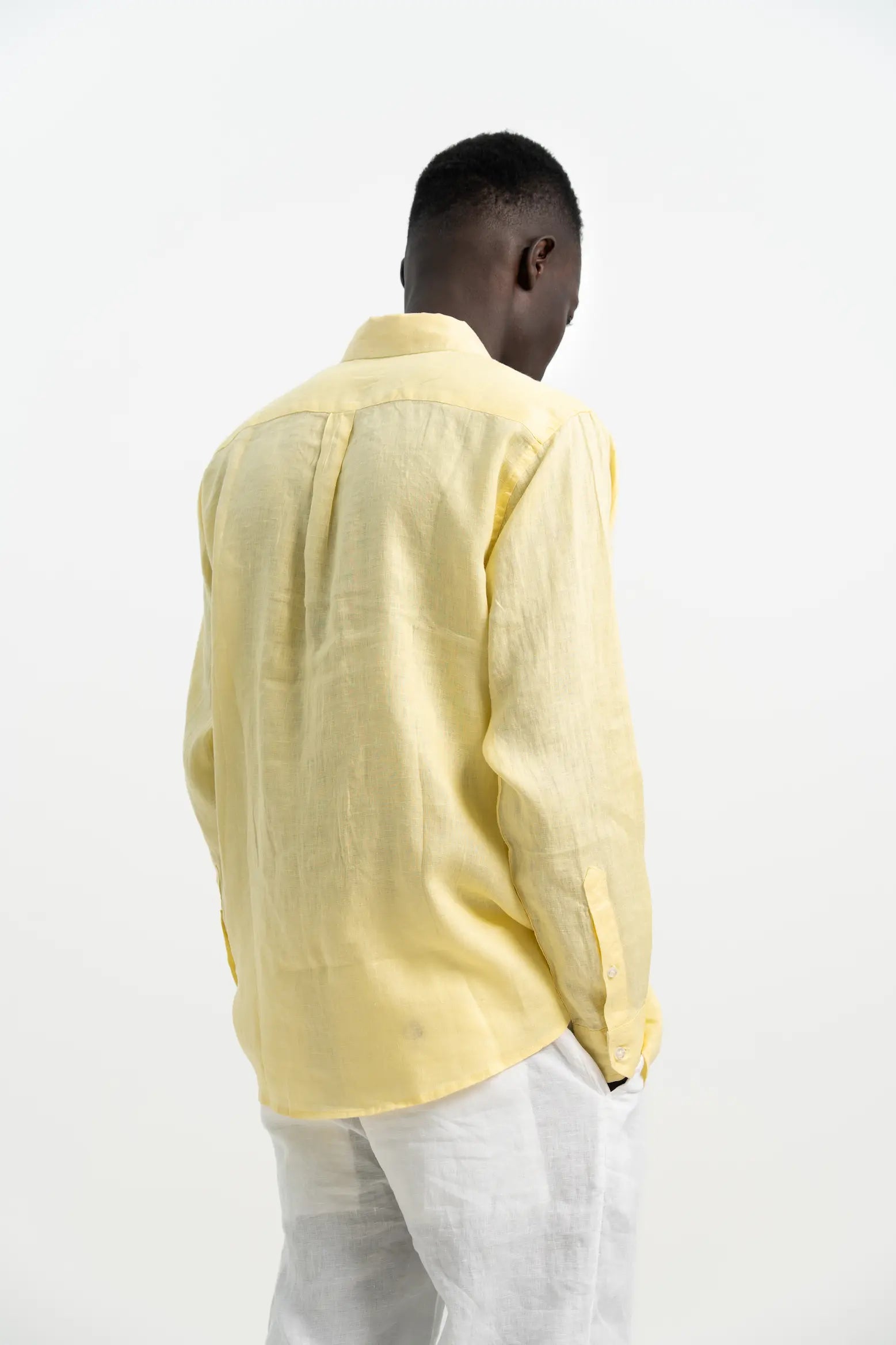 VELAIR LINEN PASTEL YELLOW SHIRT