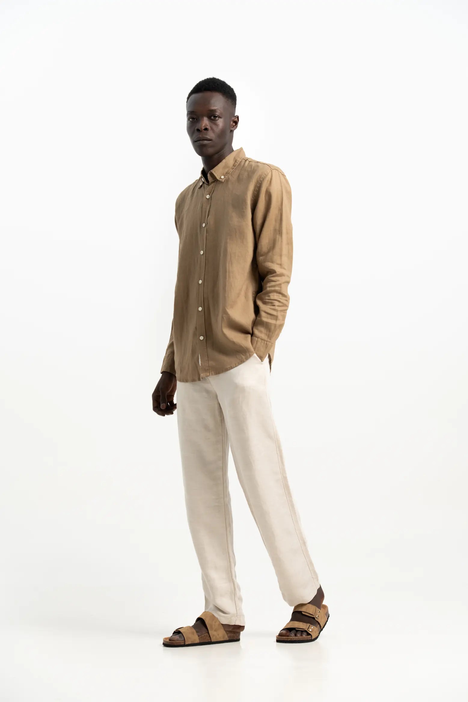 VELAIR LINEN BROWN SHIRTS