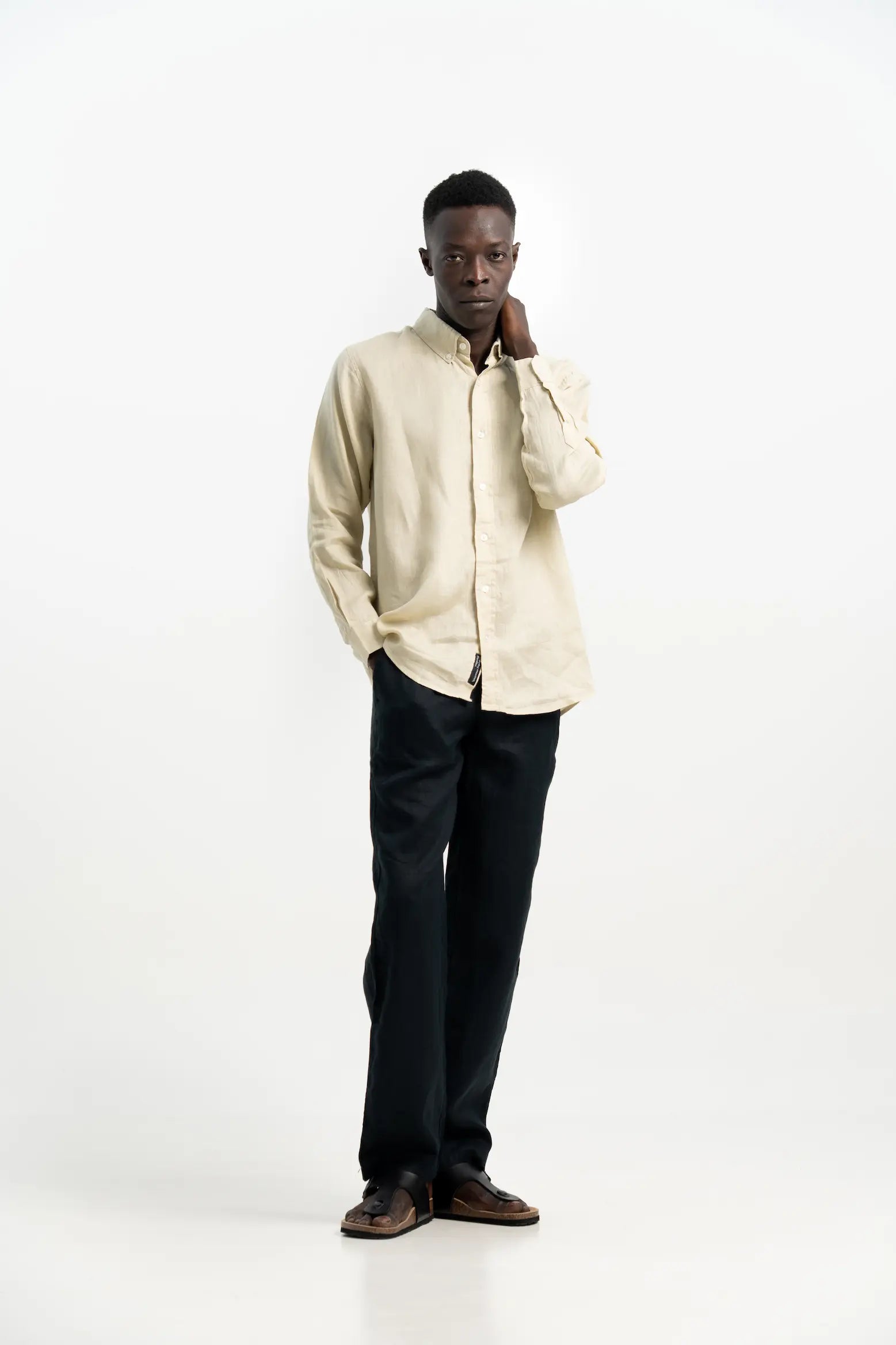 VELAIR LINEN BUTTER SCOTCH SHIRT