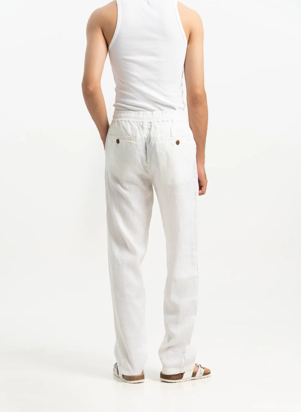 VELAIR LINEN WHITE TROUSERS