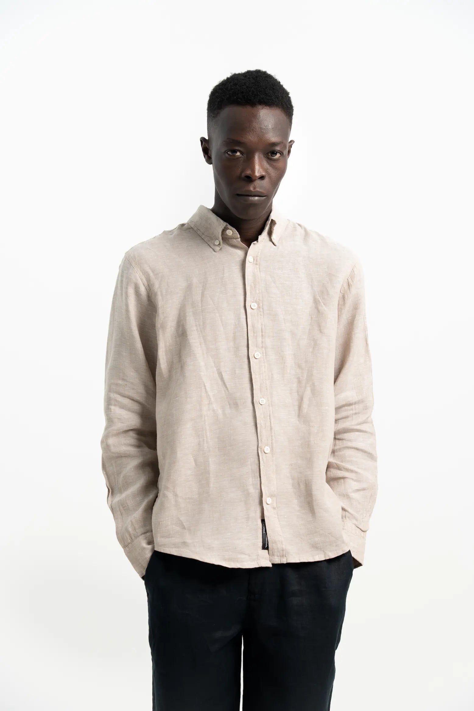 VELAIR LINEN TEXTURE LINEN SHIRT