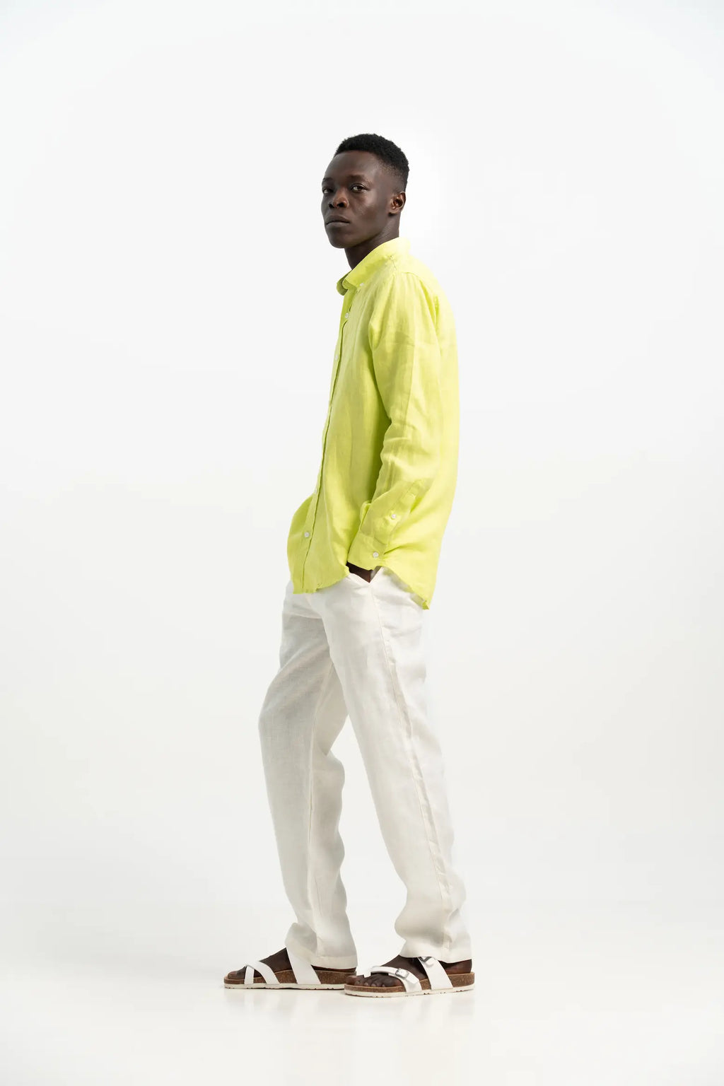 VELAIR LINEN NEON GREEN SHIRT