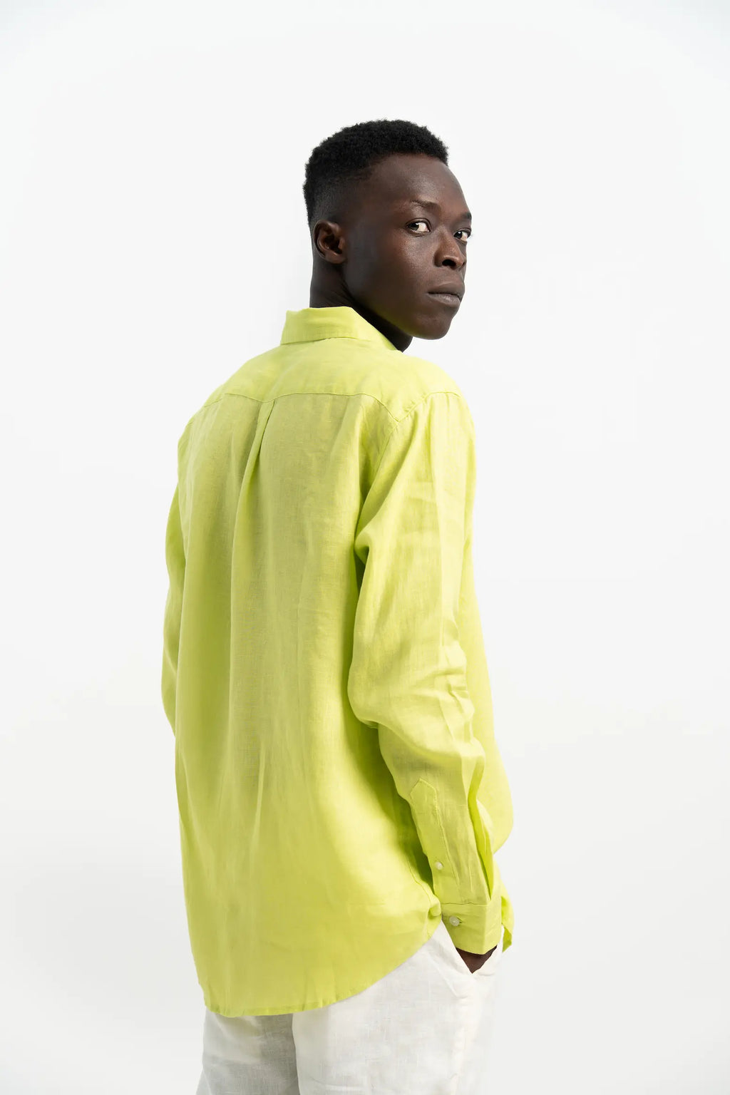 VELAIR LINEN NEON GREEN SHIRT