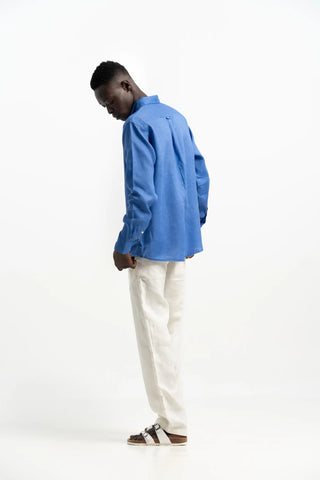 VELAIR LINEN ROYAL BLUE SHIRT