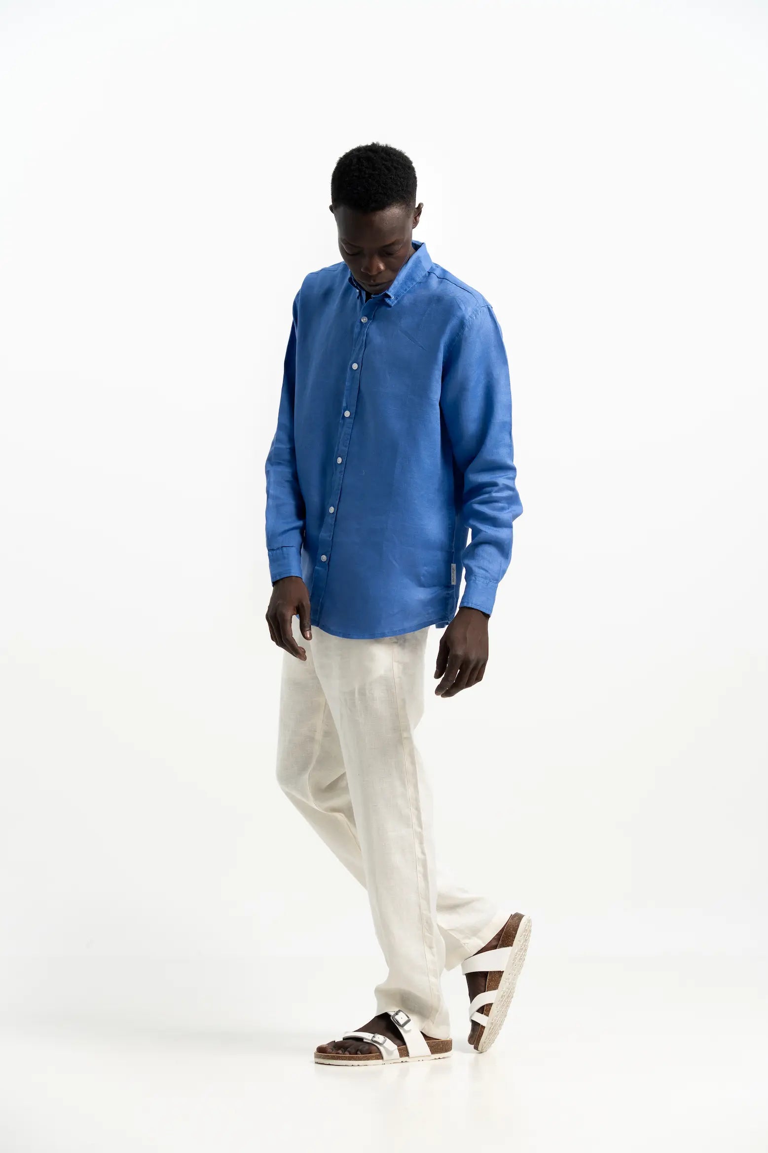 VELAIR LINEN ROYAL BLUE SHIRT