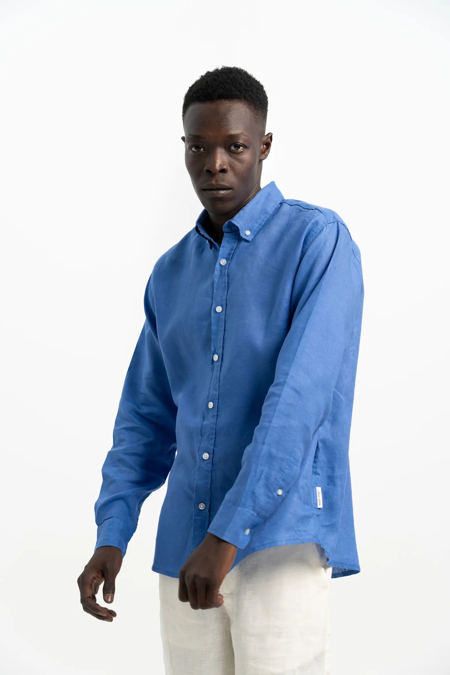 VELAIR LINEN ROYAL BLUE SHIRT