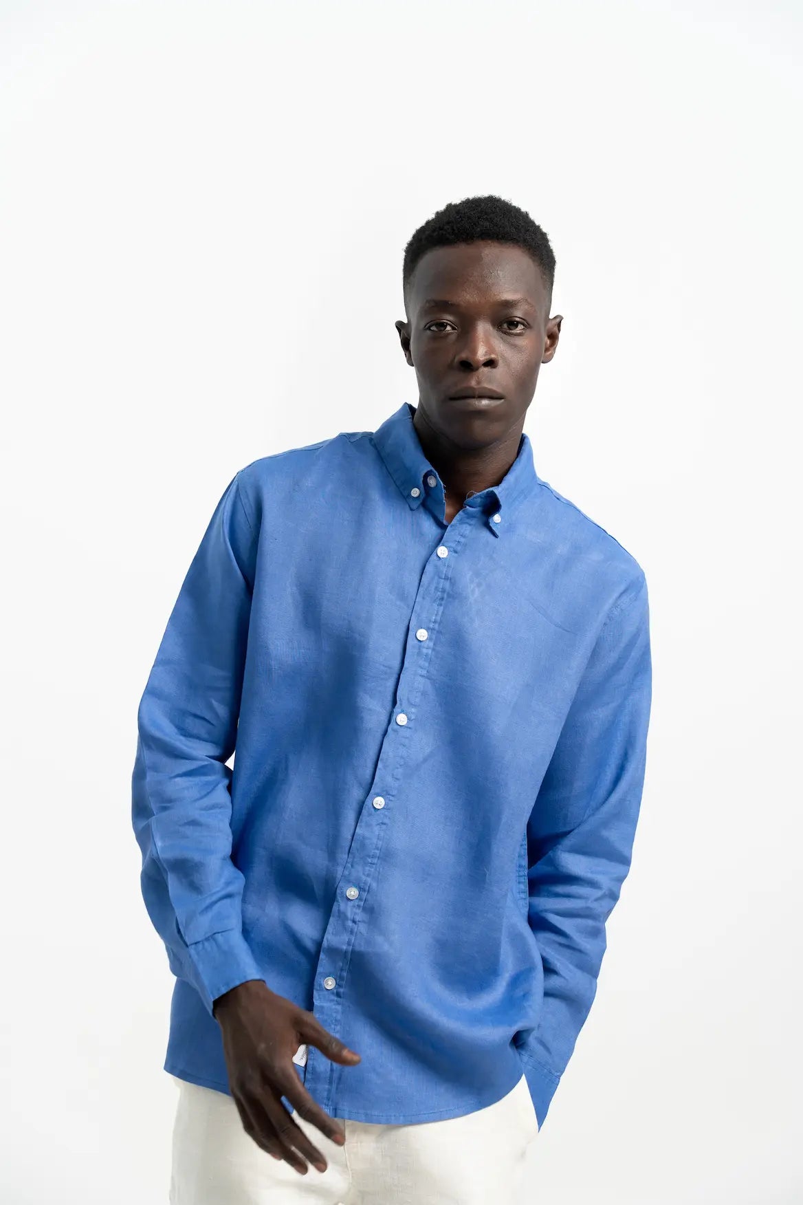 VELAIR LINEN ROYAL BLUE SHIRT
