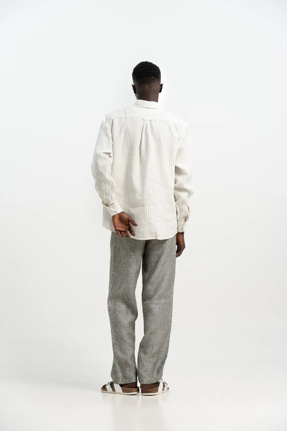 VELAIR LINEN BLACK STRIPS SHIRTS