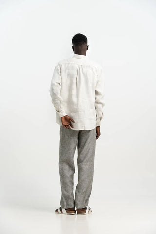 VELAIR LINEN BLACK STRIPS SHIRTS