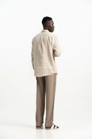VELAIR LINEN BEIGE LINE SHIRT