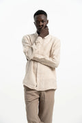 VELAIR LINEN BEIGE LINE SHIRT