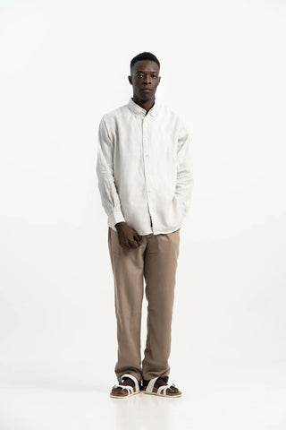 VELAIR LINEN ICE GREY STRIPS SHIRT