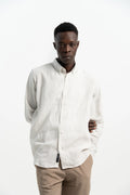 VELAIR LINEN ICE GREY STRIPS SHIRT
