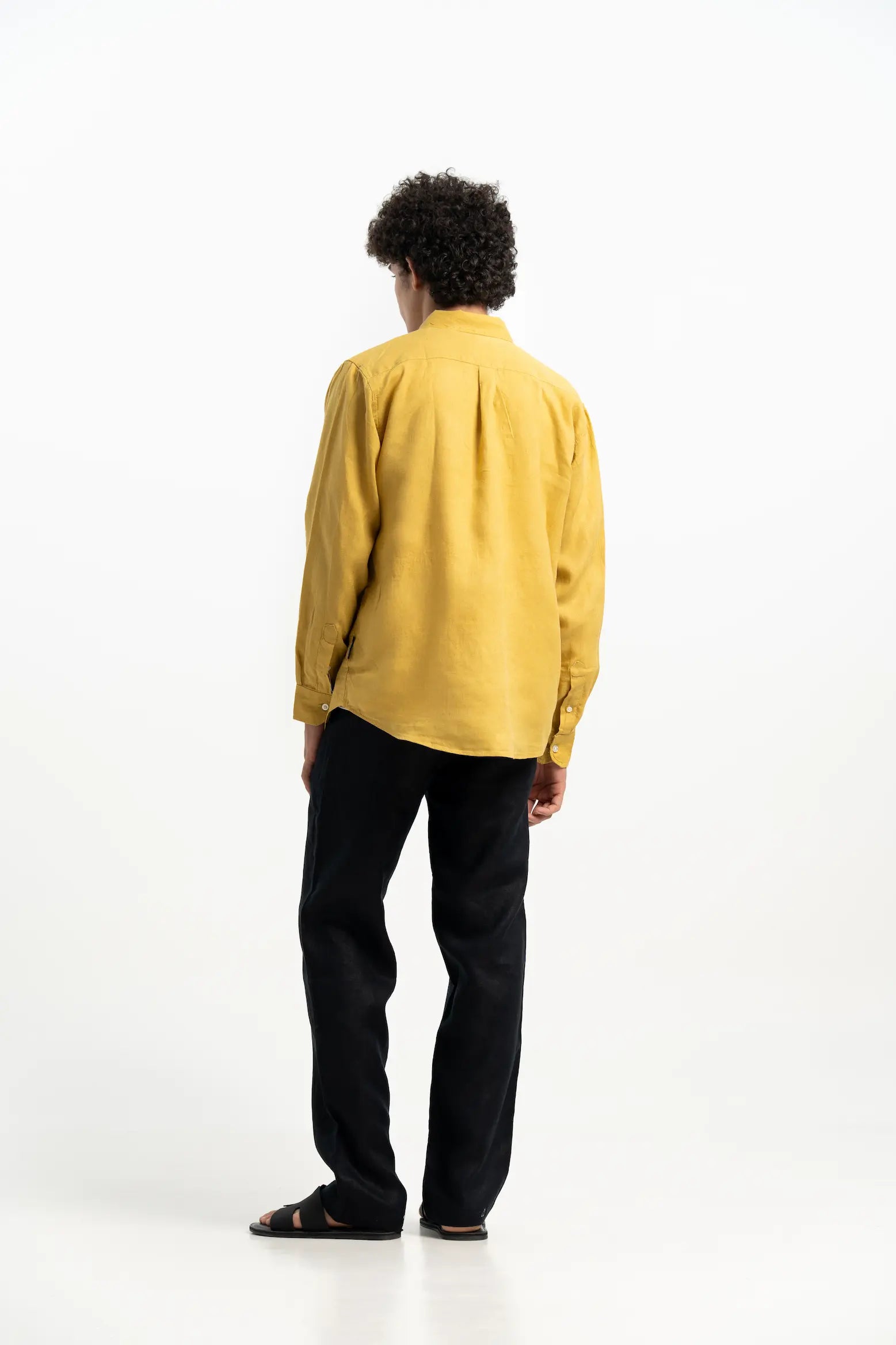 VELAIR LINEN MUSTARD YELLOW SHIRT