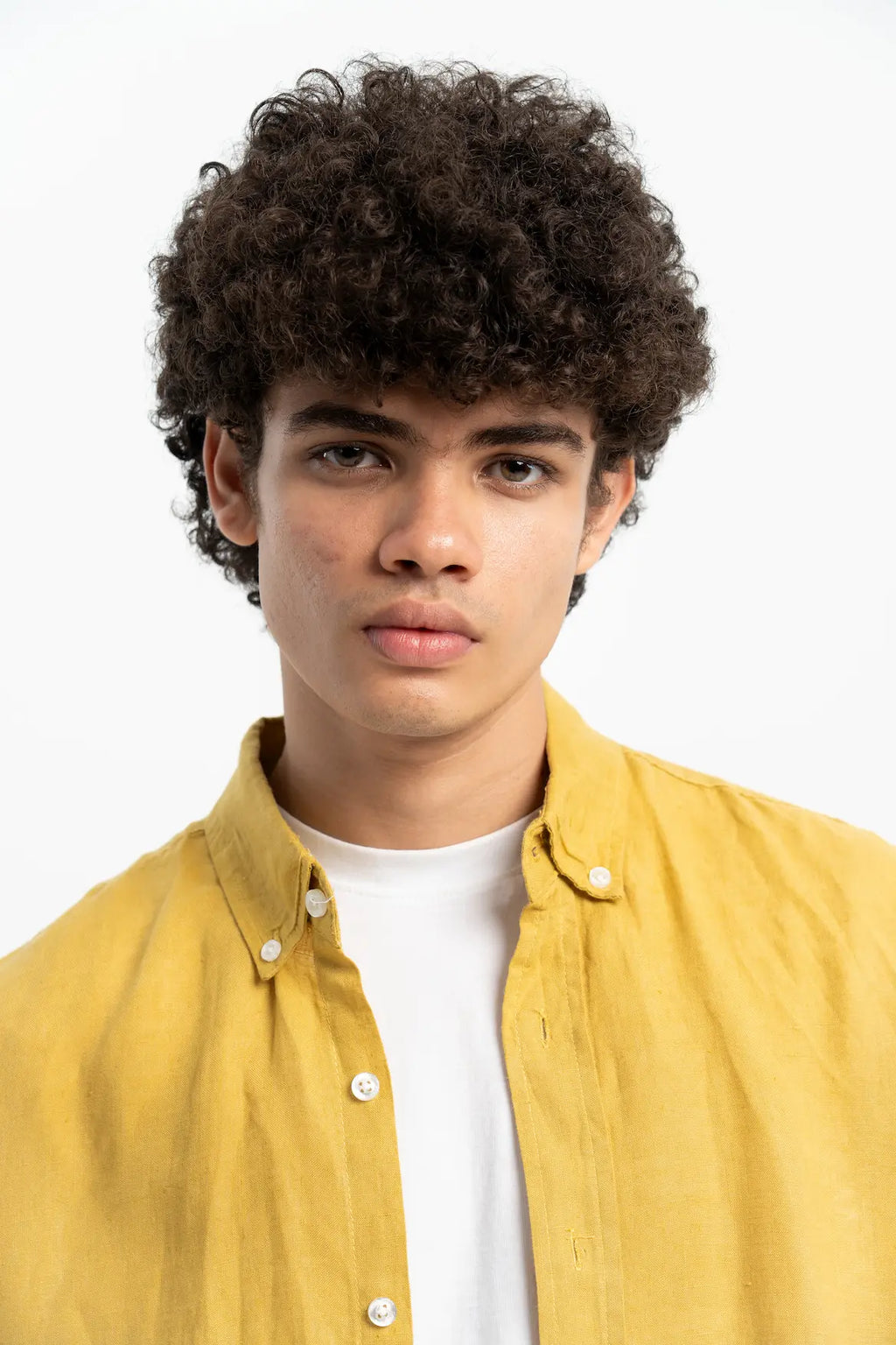VELAIR LINEN MUSTARD YELLOW SHIRT
