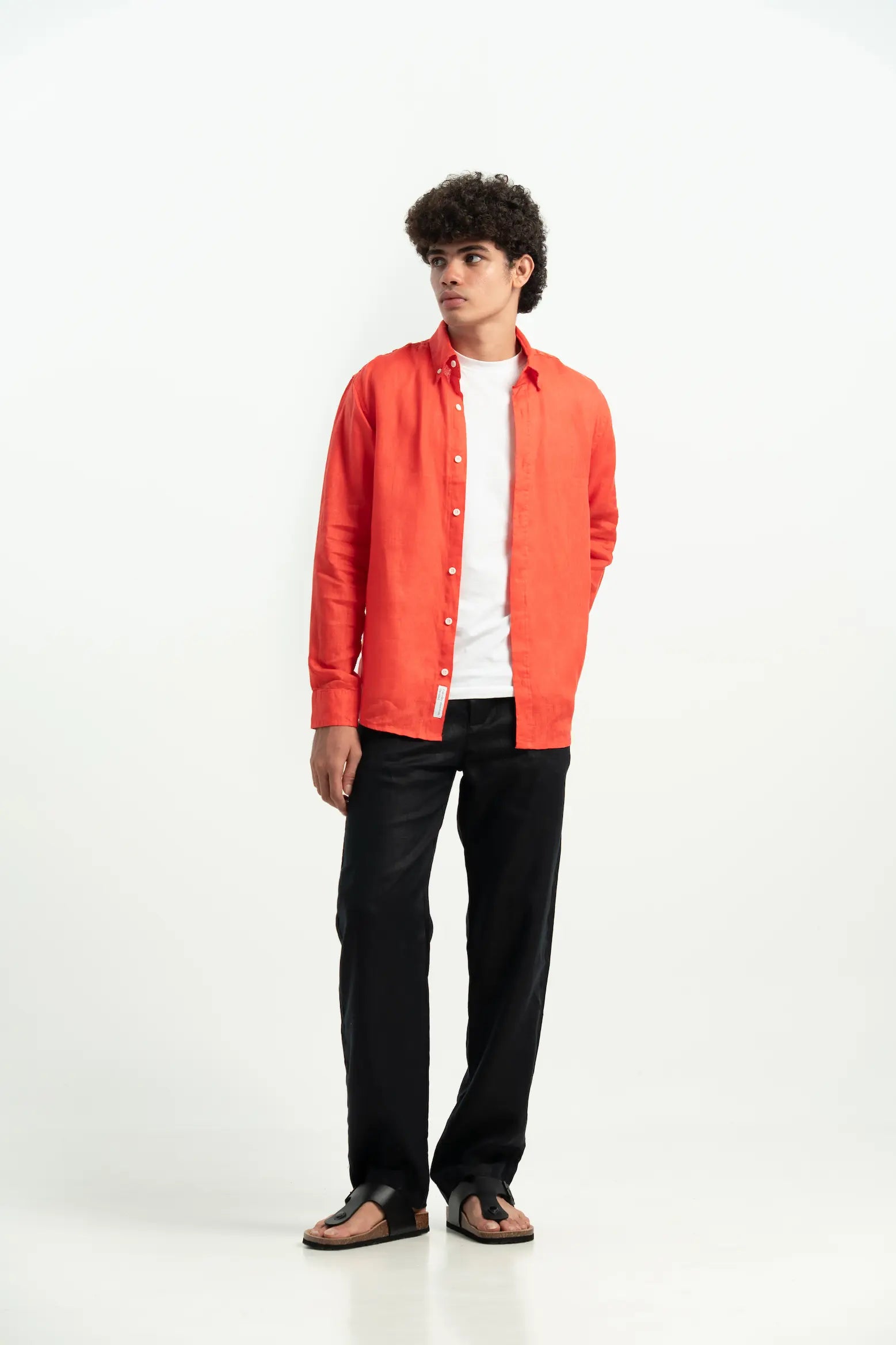 VELAIR LINEN RED PINK SHIRT