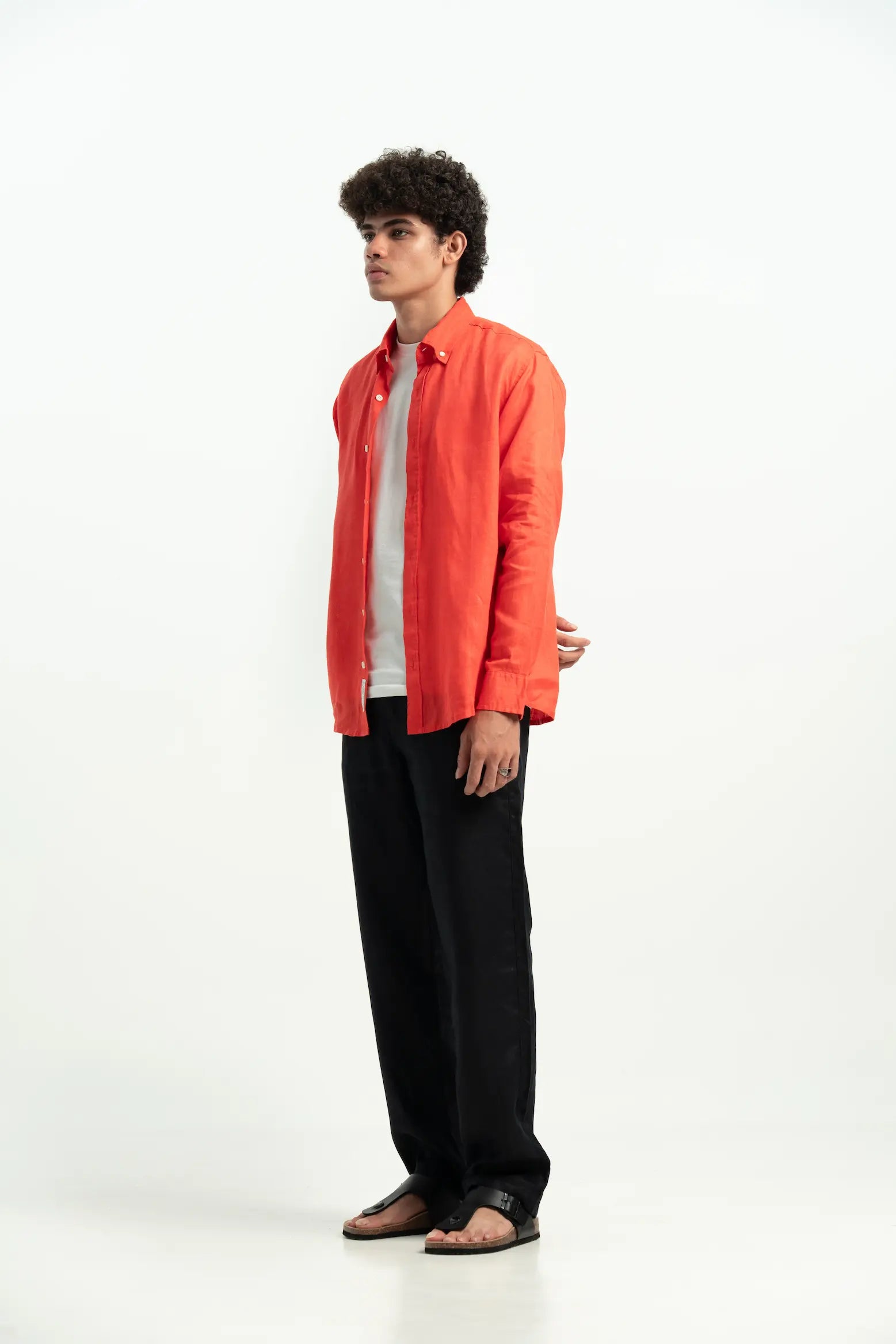 VELAIR LINEN RED PINK SHIRT