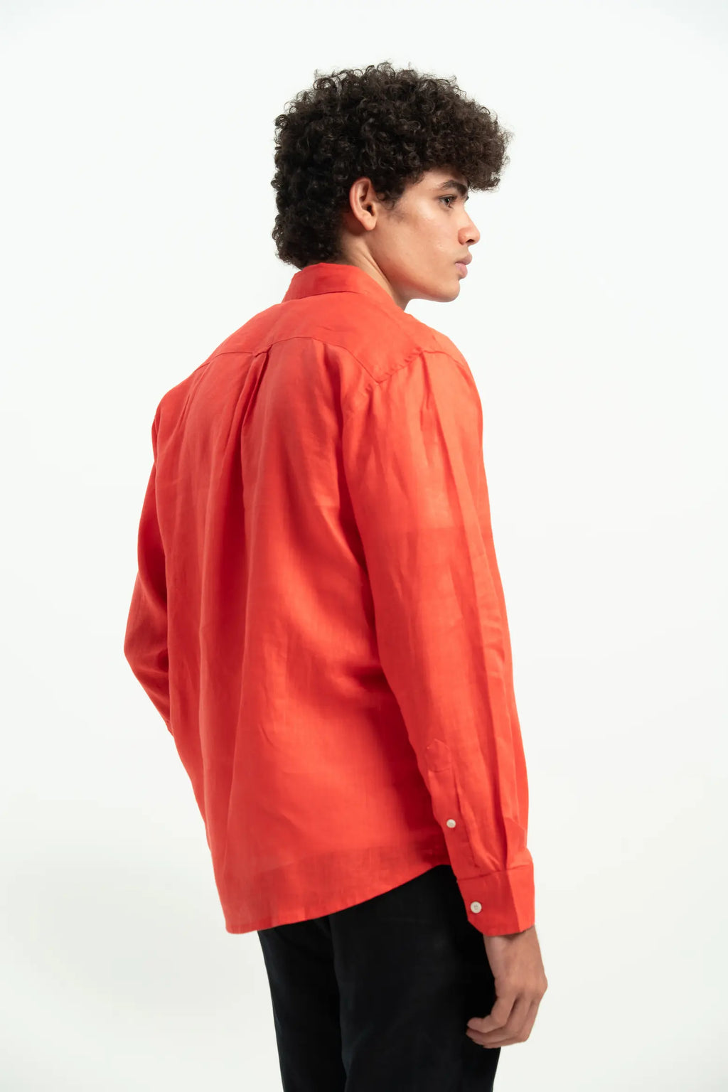 VELAIR LINEN RED PINK SHIRT