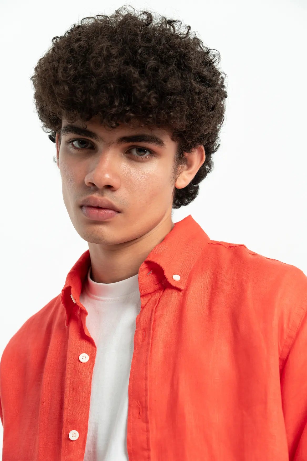 VELAIR LINEN RED PINK SHIRT