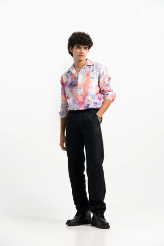 COTTON LINEN ABSTRACT SHIRT