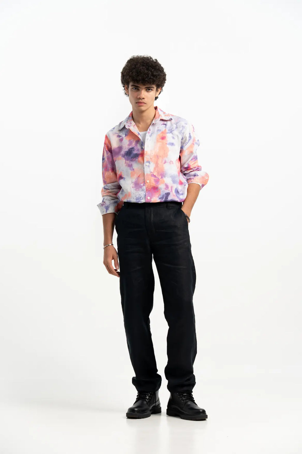 COTTON LINEN ABSTRACT SHIRT
