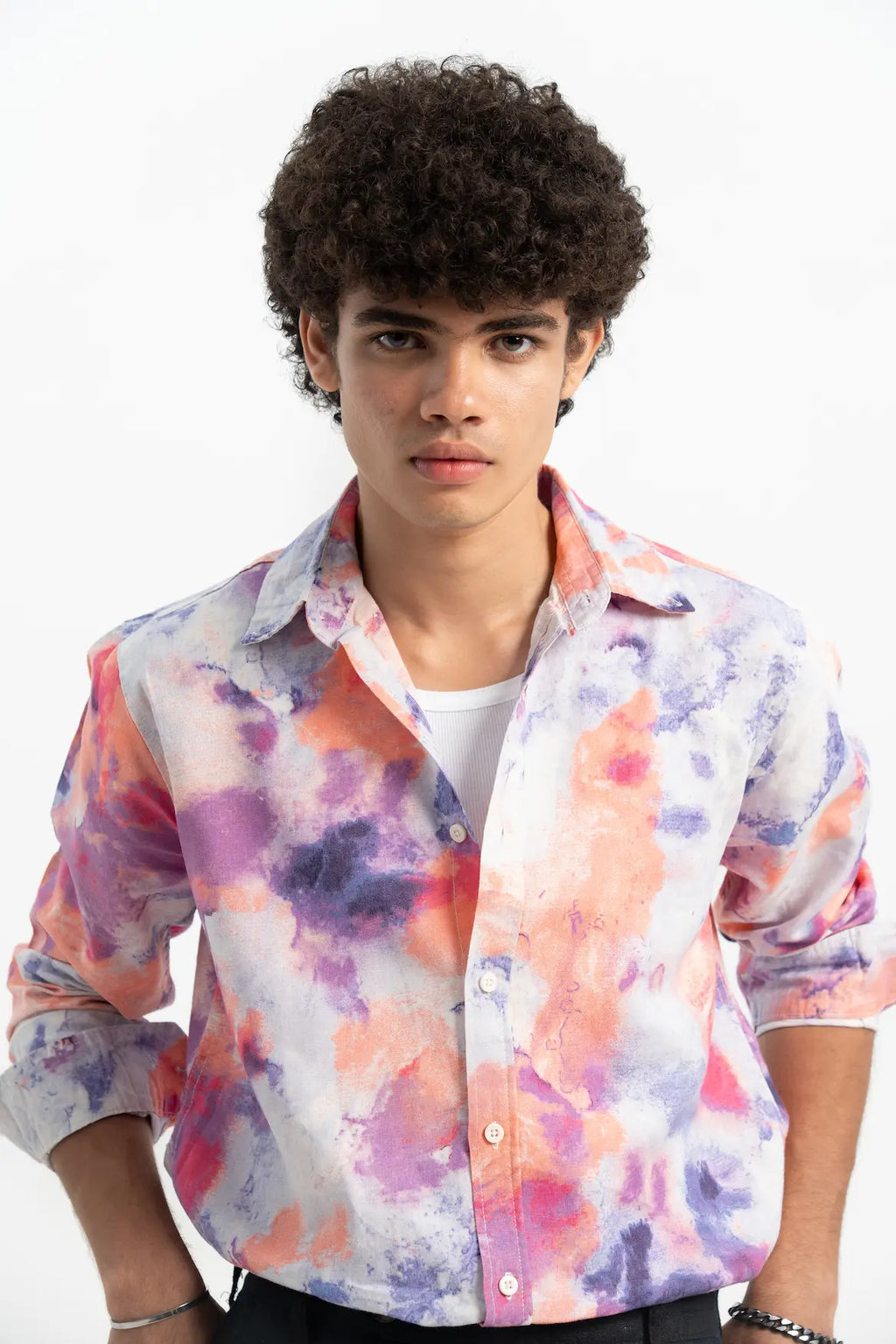 COTTON LINEN ABSTRACT SHIRT