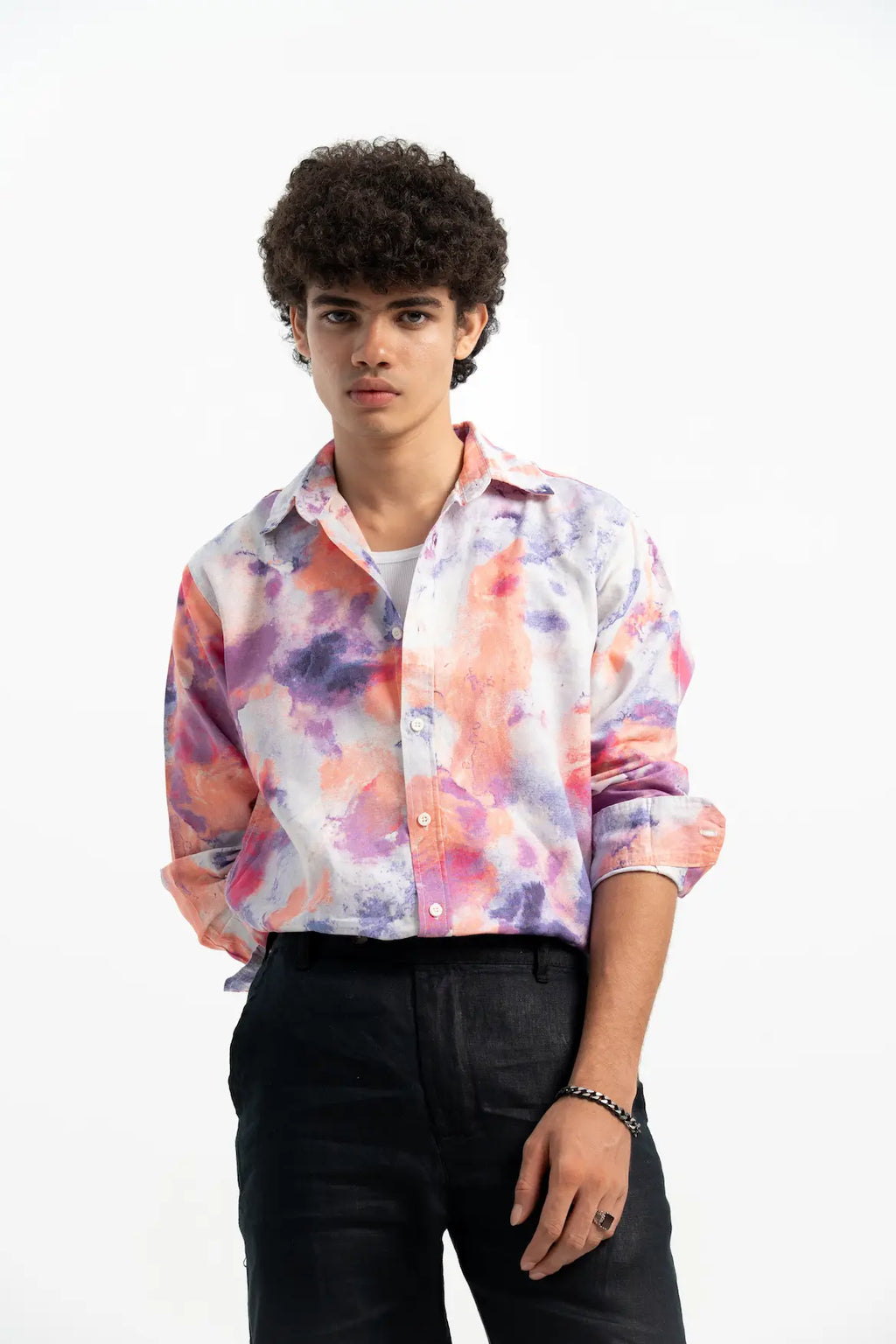 COTTON LINEN ABSTRACT SHIRT
