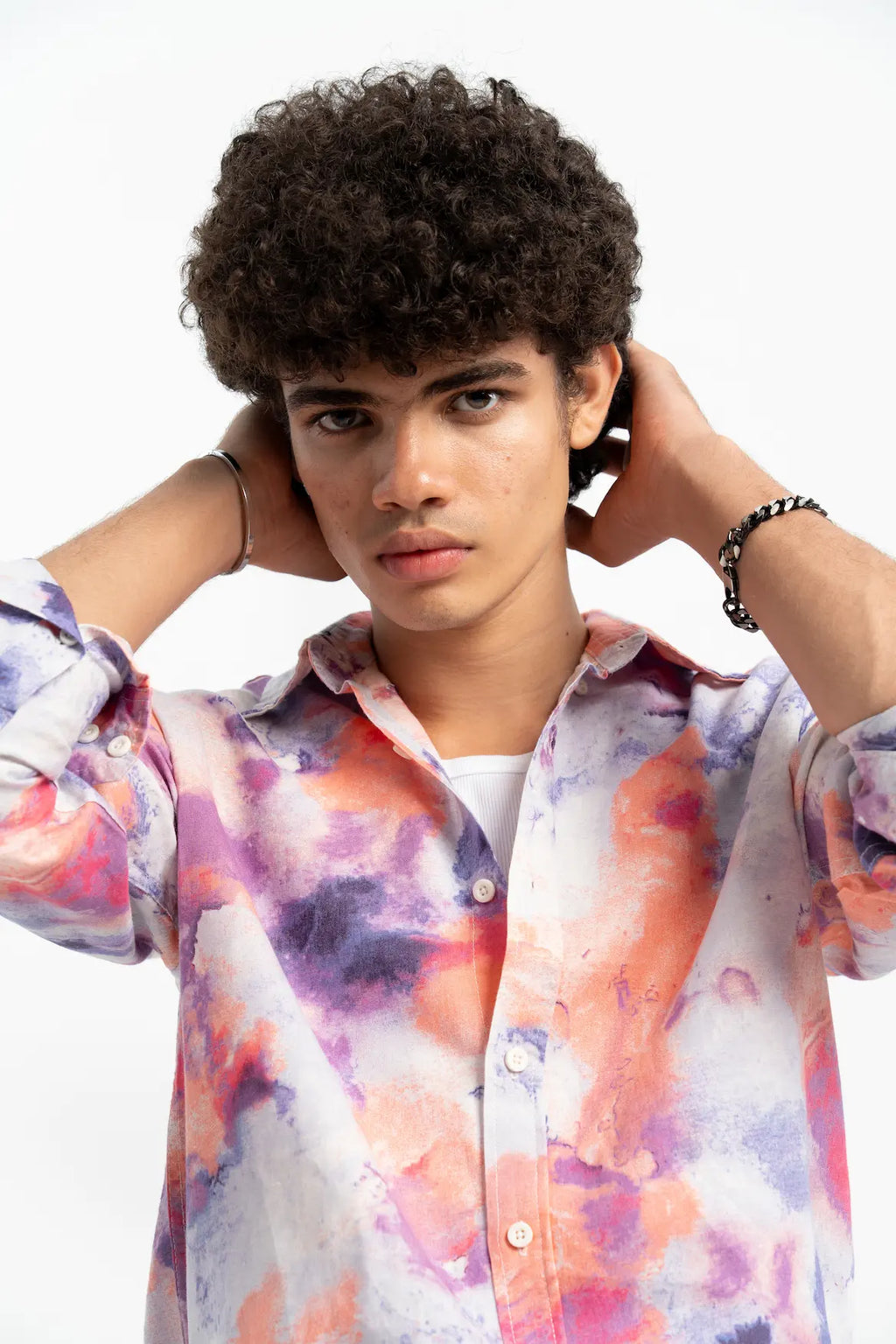 COTTON LINEN ABSTRACT SHIRT