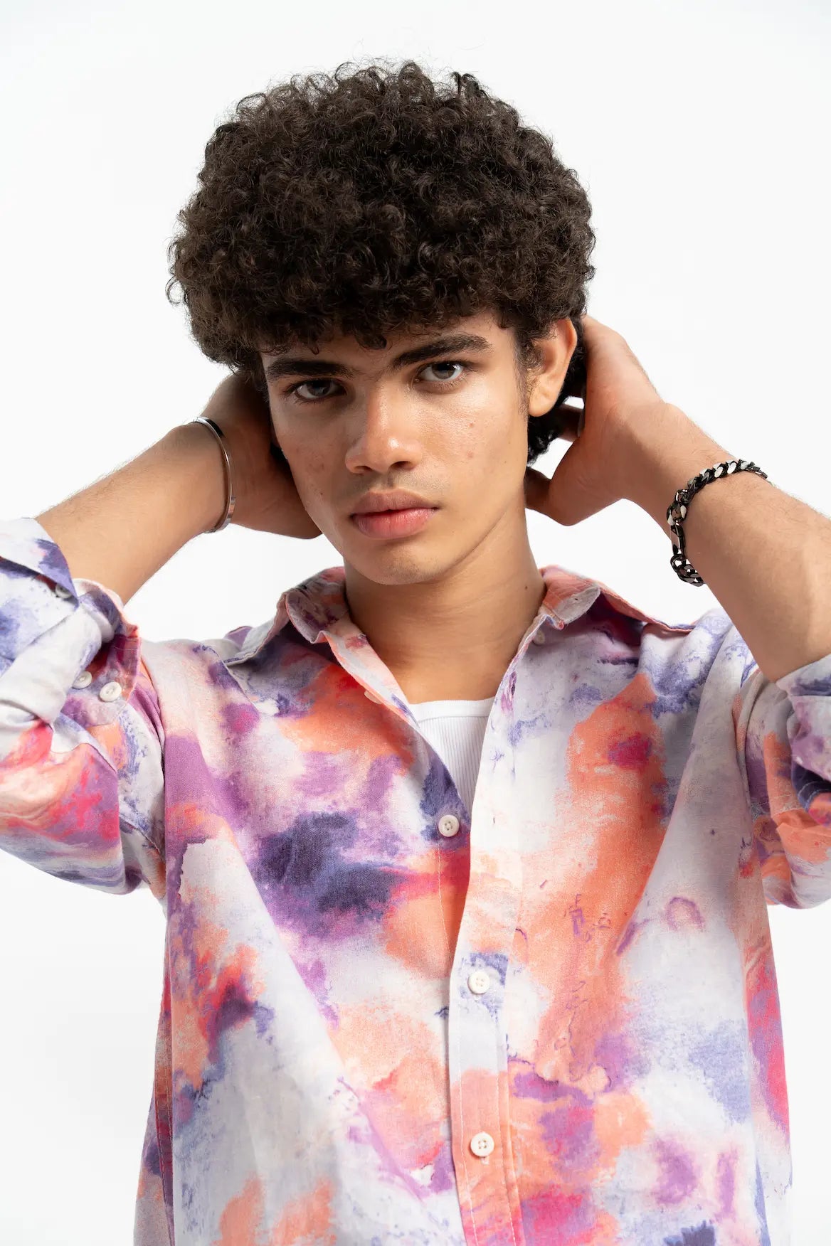 COTTON LINEN ABSTRACT SHIRT