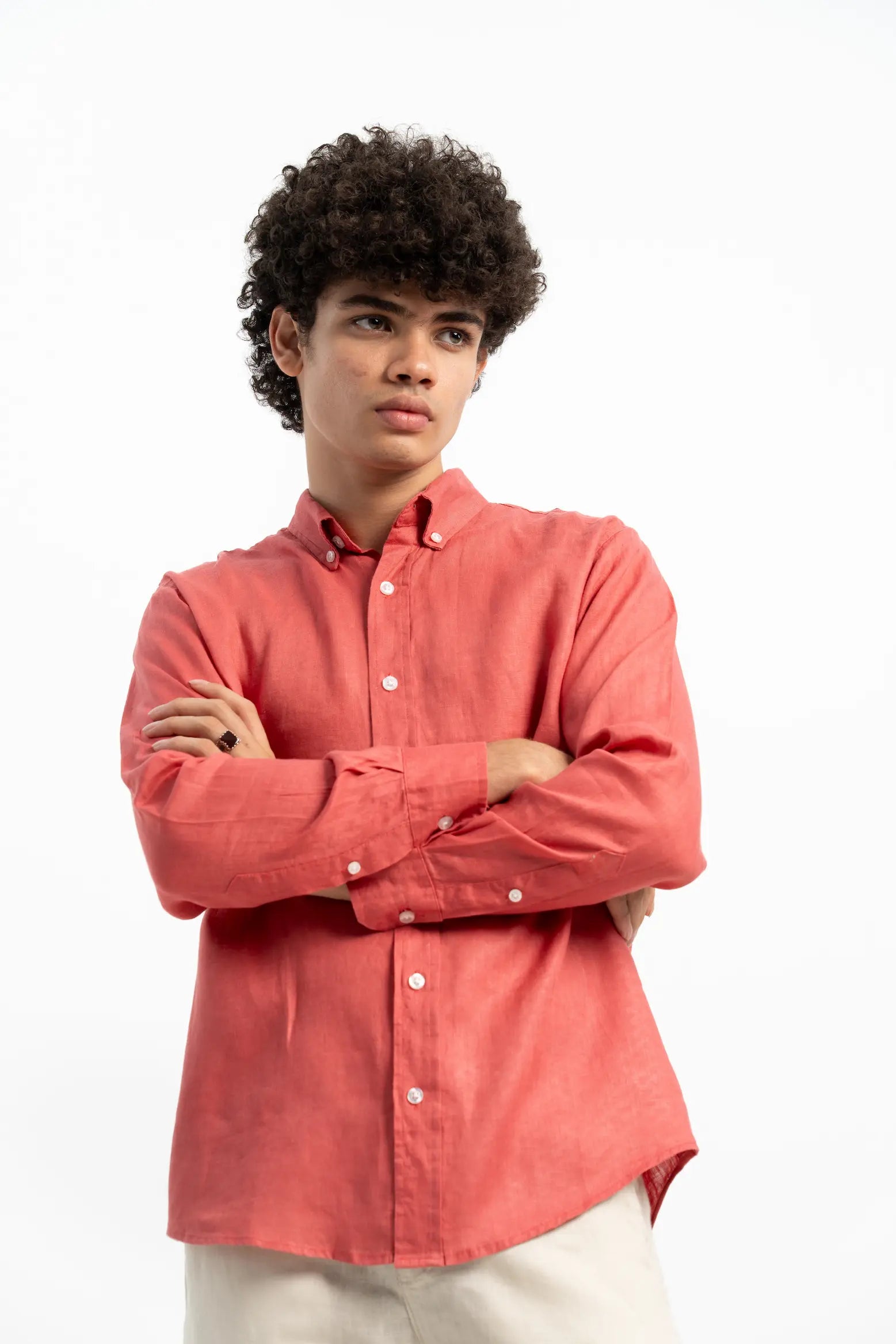 VELAIR LINEN PEACH SHIRT