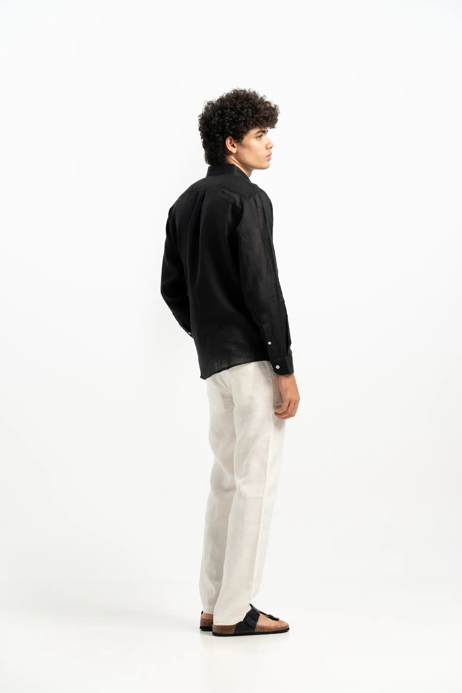 VELAIR LINEN BLACK SHIRT