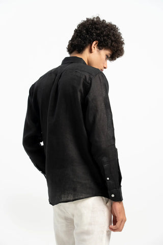 VELAIR LINEN BLACK SHIRT
