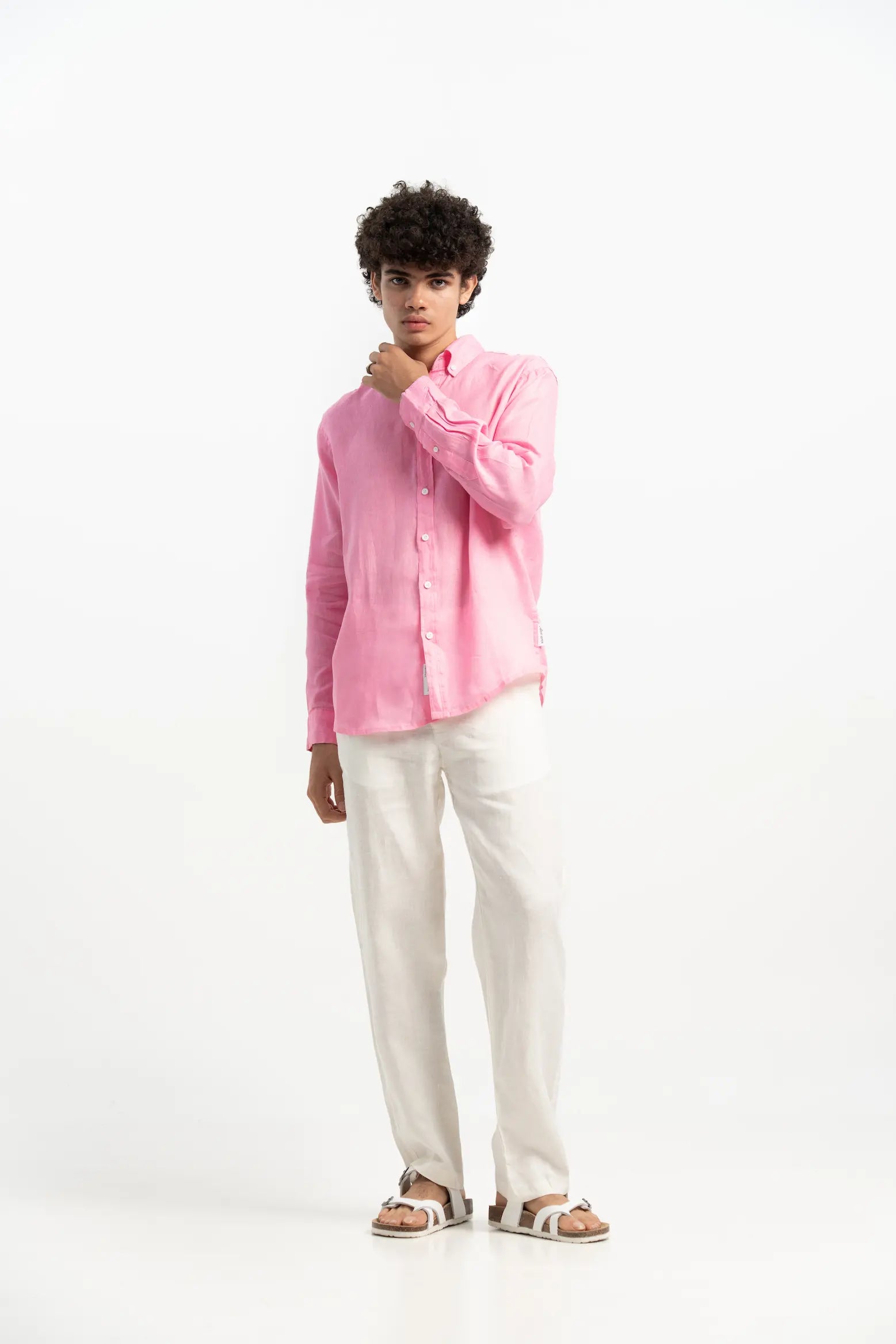 VELAIR LINEN  BABY PINK SHIRTS
