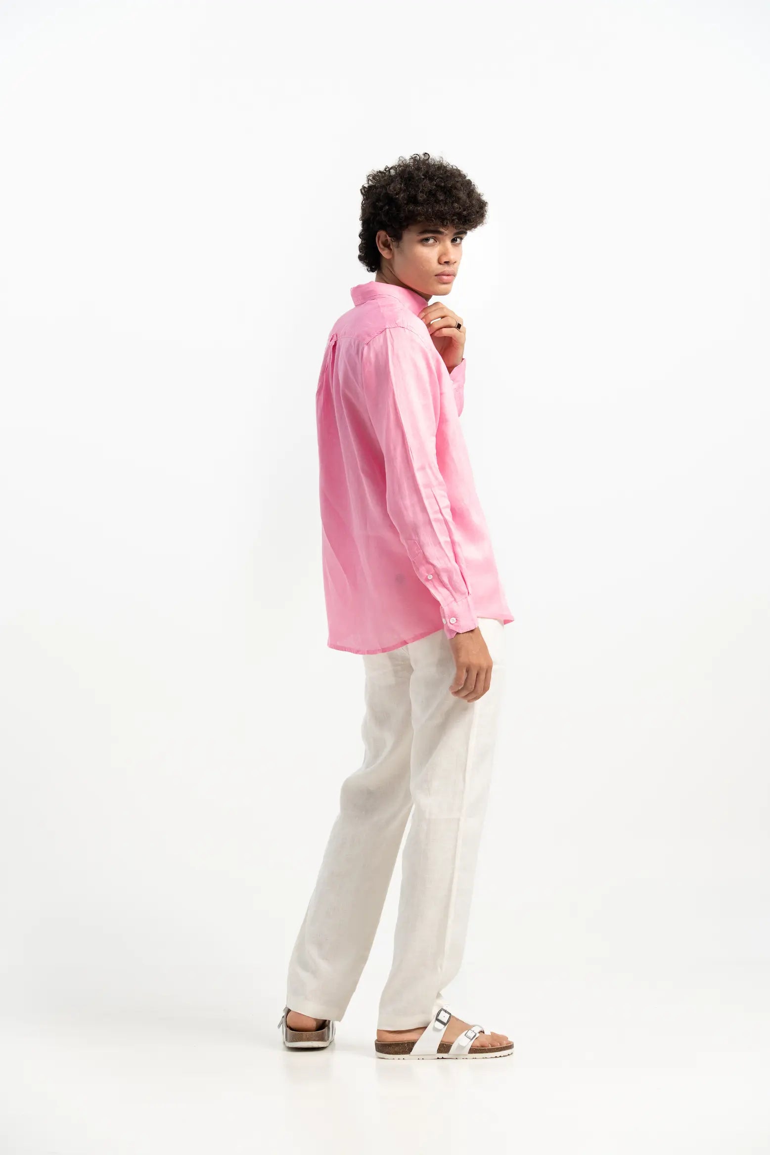 VELAIR LINEN  BABY PINK SHIRTS