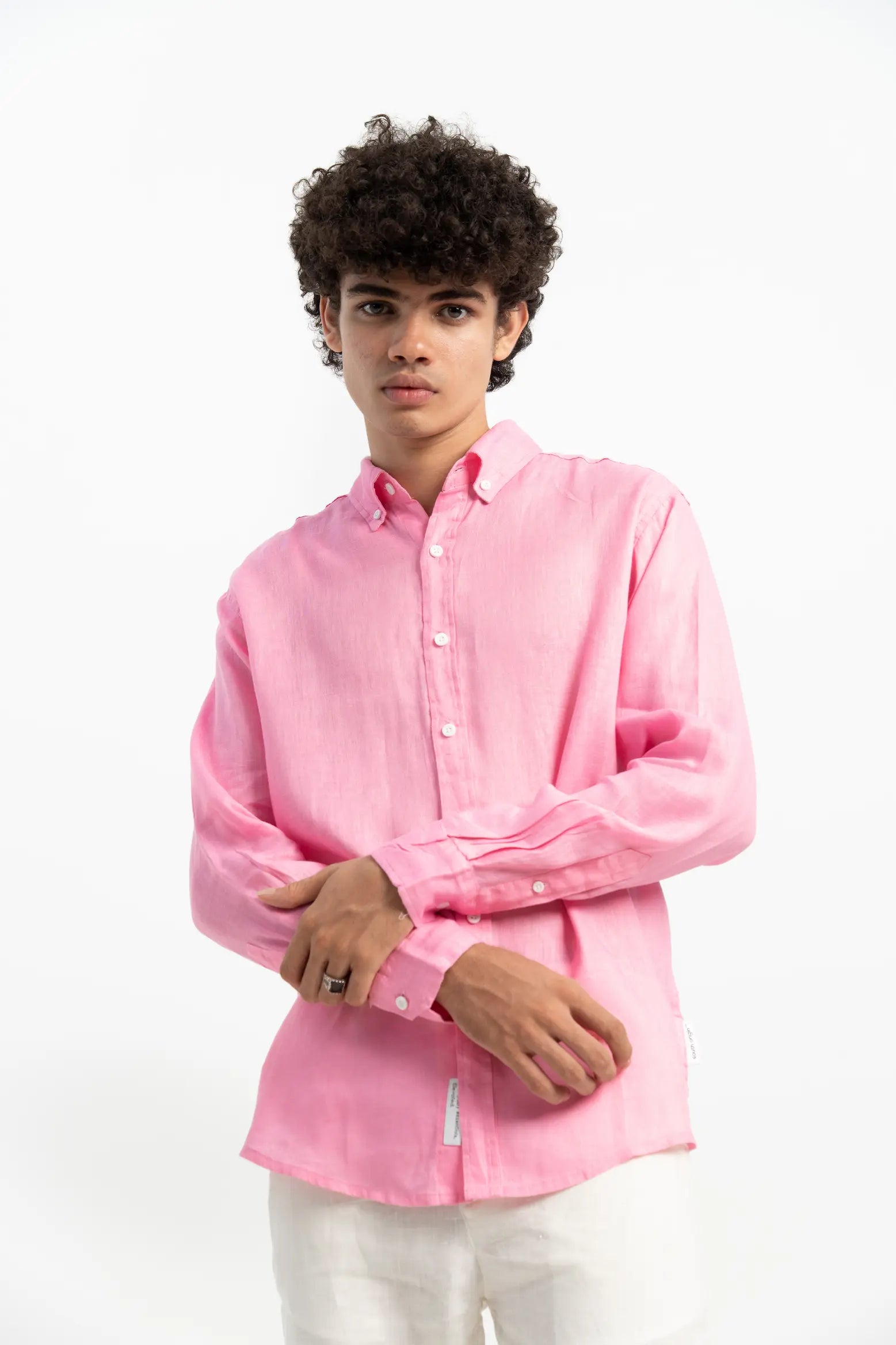 VELAIR LINEN  BABY PINK SHIRTS