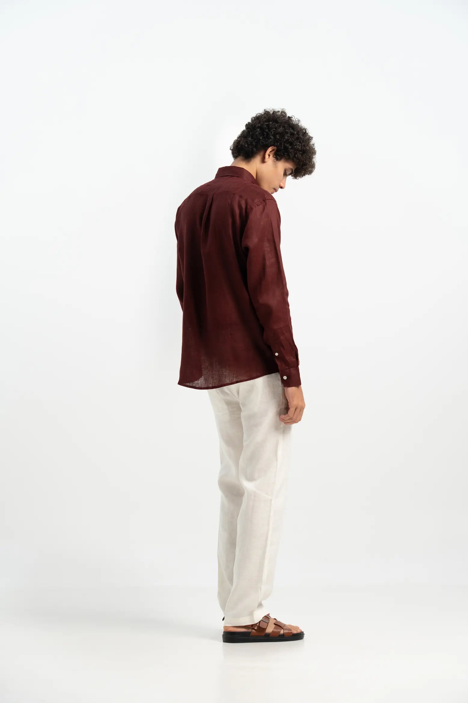 VELAIR LINEN ROYAL MAROON SHIRT