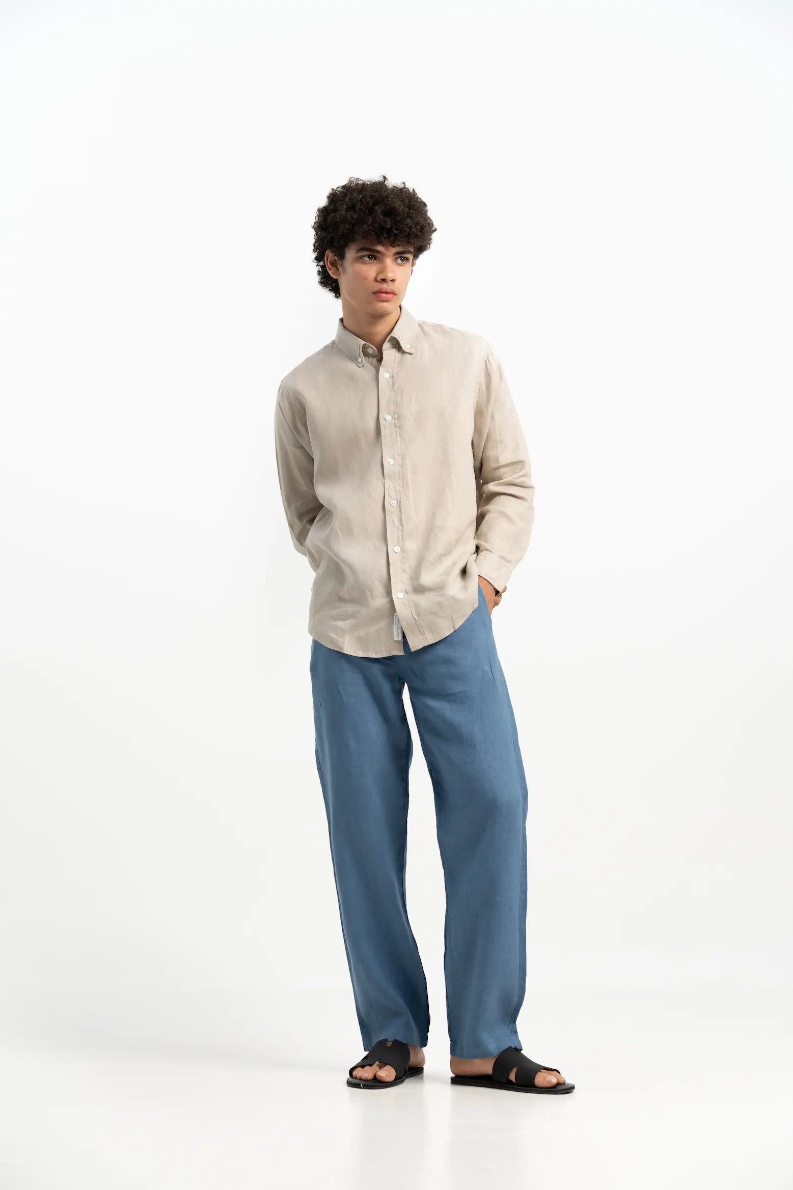 VELAIR LINEN DESSERT BEIGE SHIRT