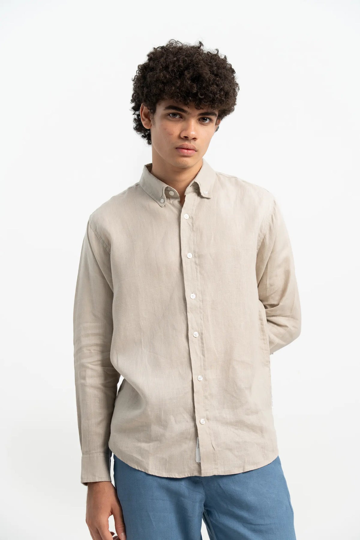 VELAIR LINEN DESSERT BEIGE SHIRT