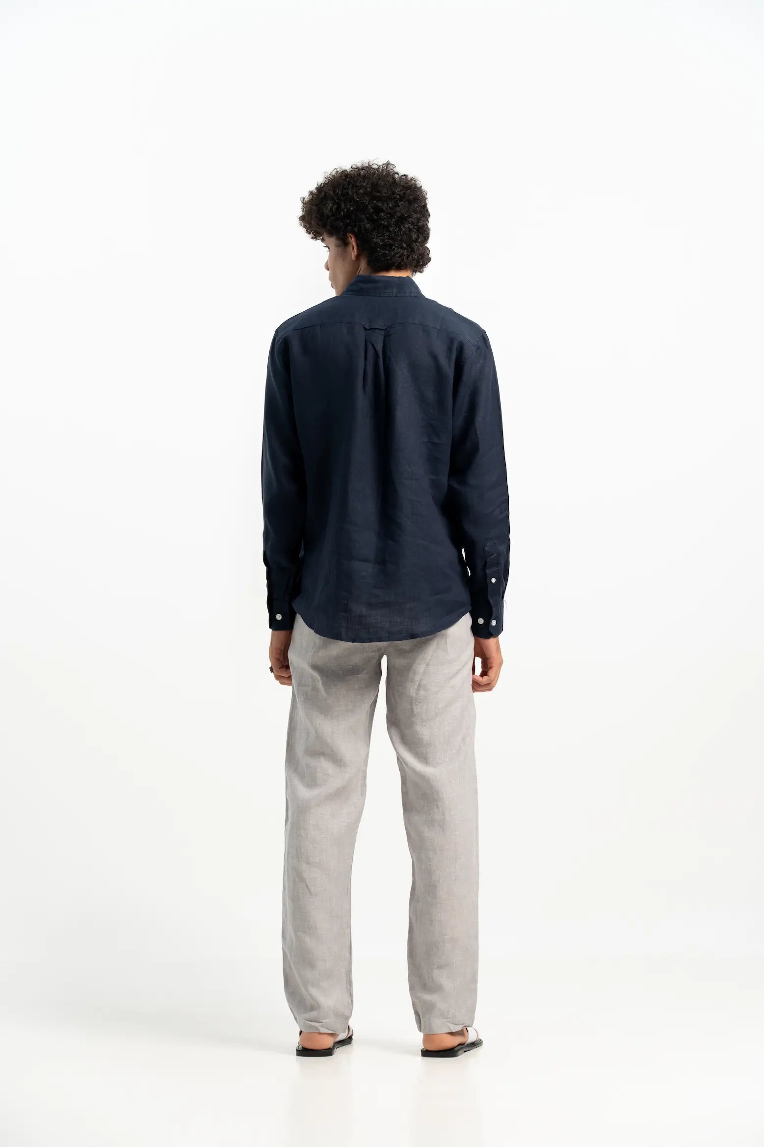 VELAIR LINEN NAVY BLUE SHIRT