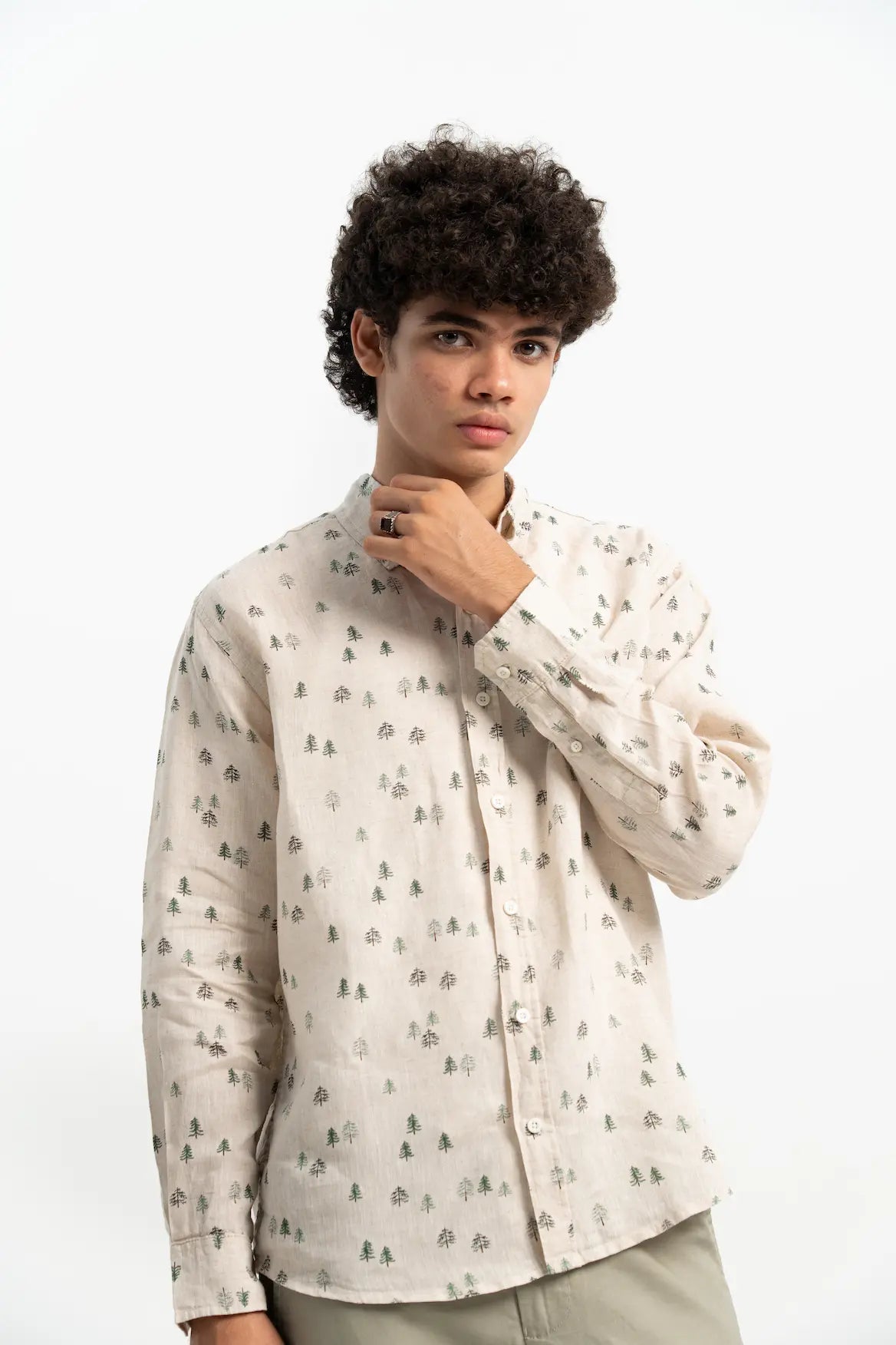 VELAIR LINEN PRINT SHIRTS