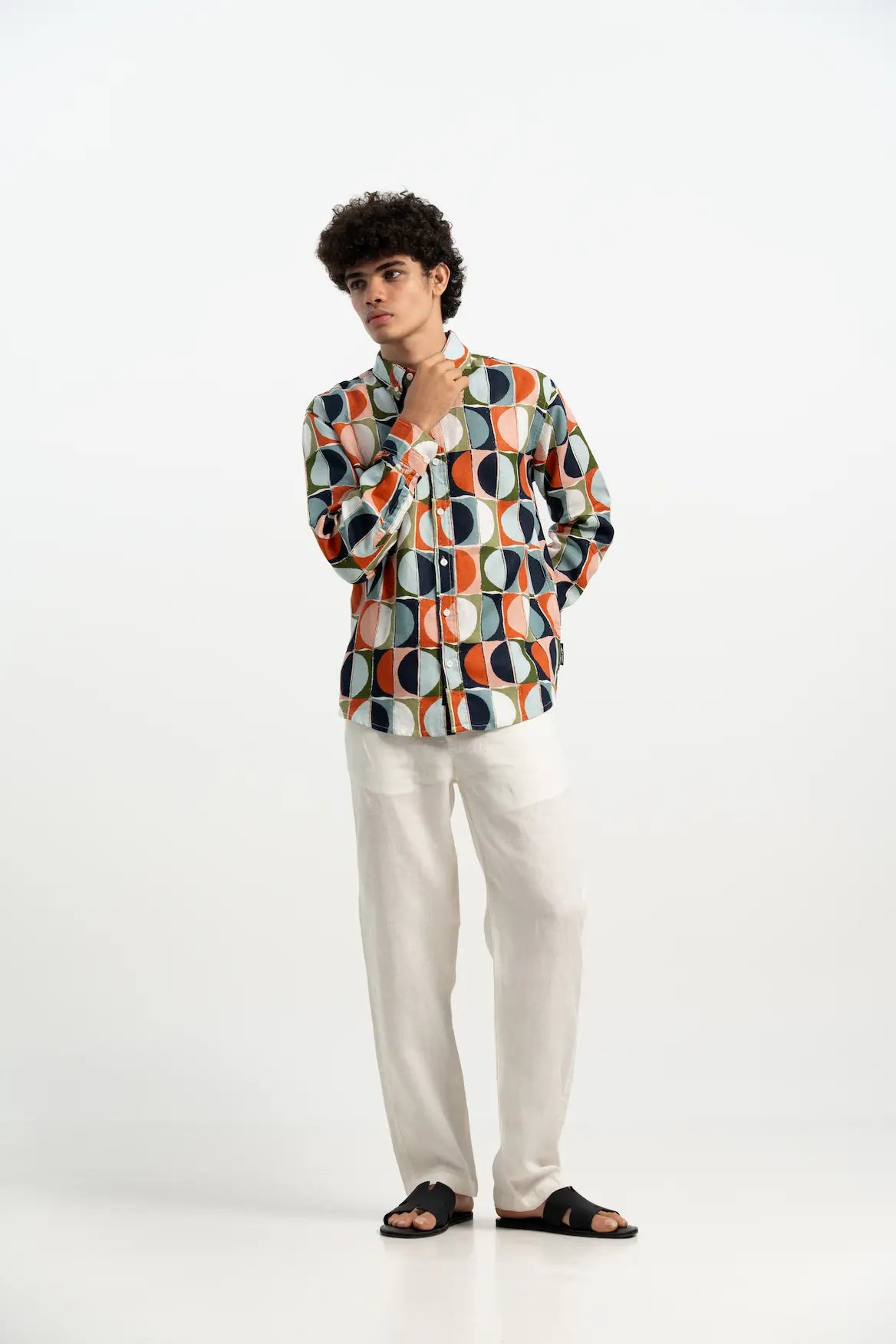 VELAIR LINEN PRINT SHIRT