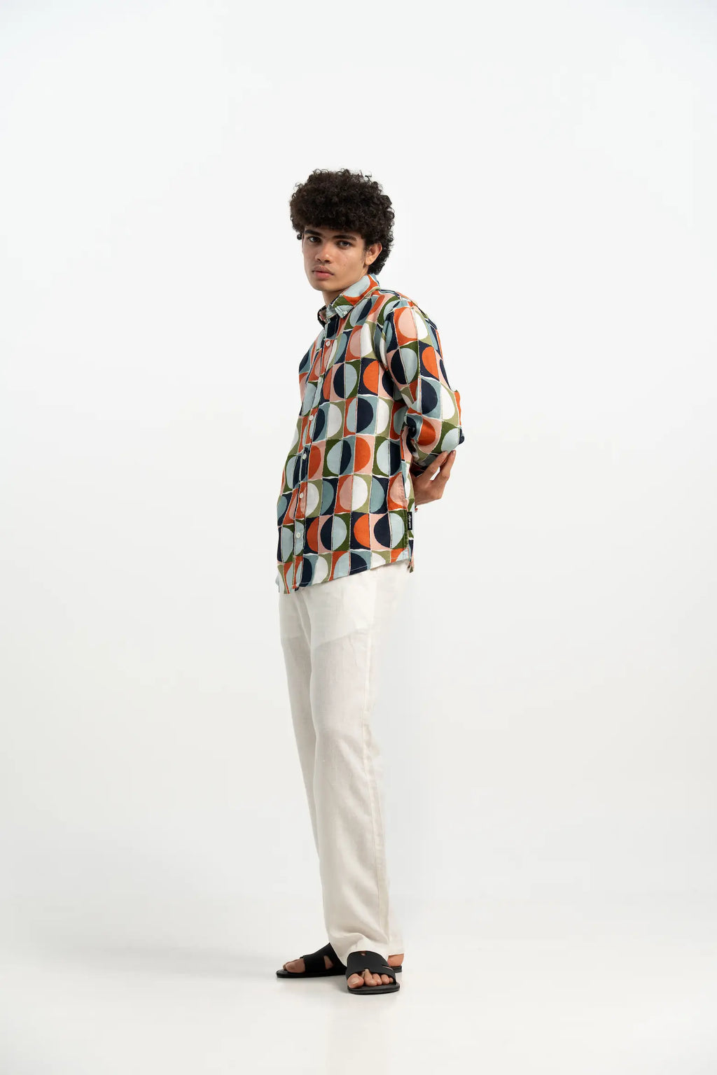 VELAIR LINEN PRINT SHIRT