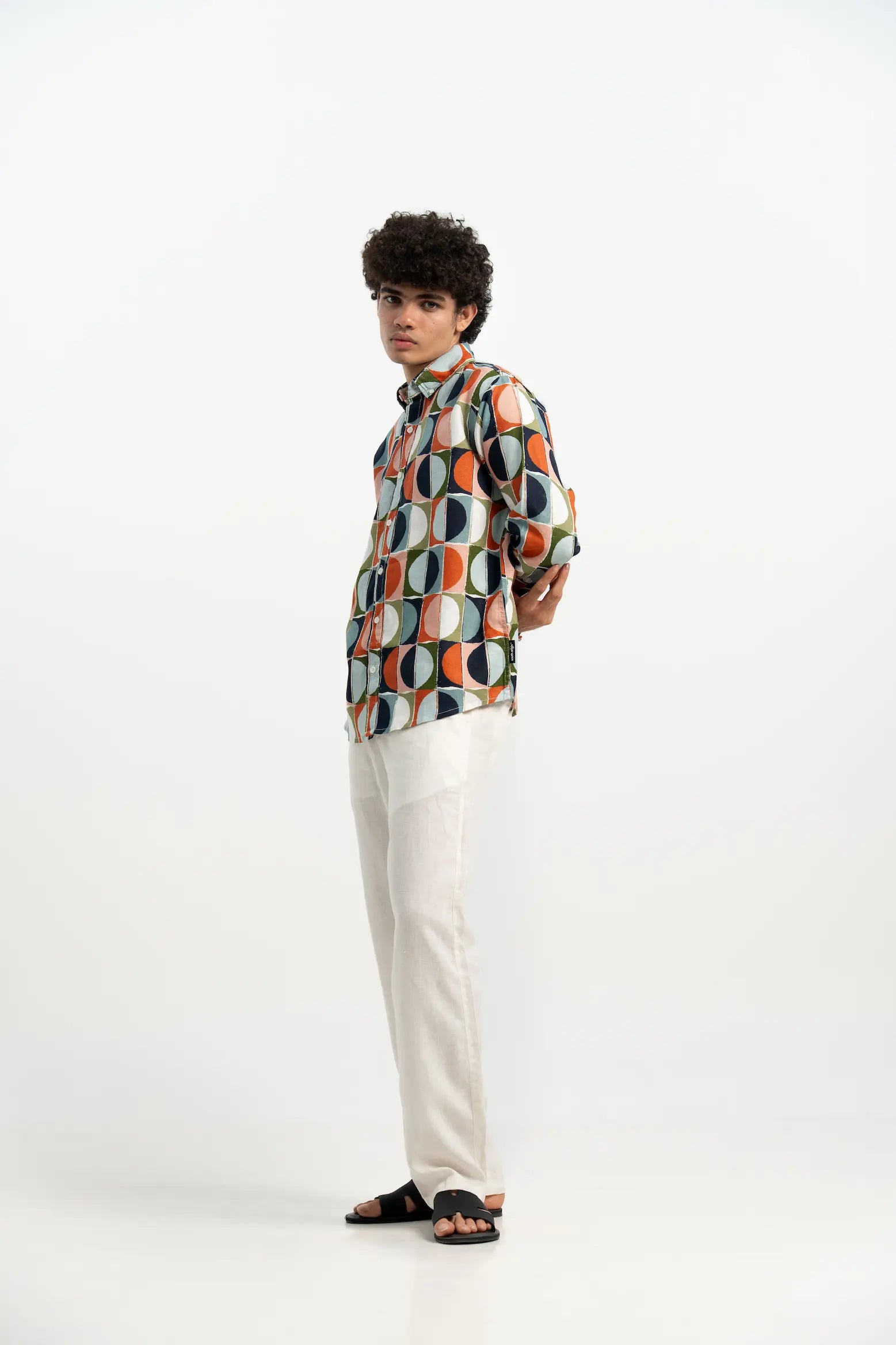 VELAIR LINEN PRINT SHIRT
