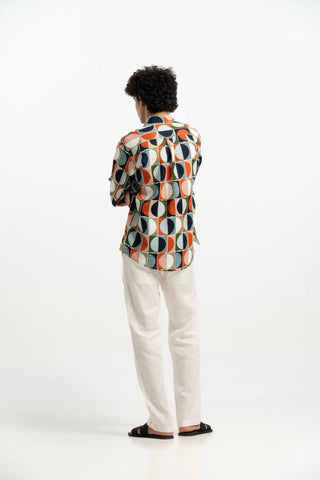 VELAIR LINEN PRINT SHIRT