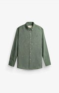 COTTON LINEN HUNTER GREEN SHIRT